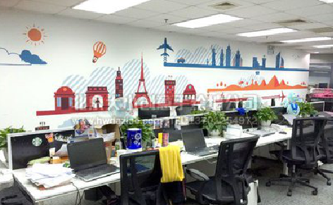 湖口教你设计办公室墙绘的方法。