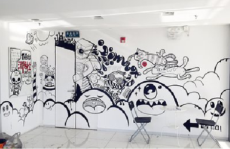 湖口手绘墙并非传统涂鸦。